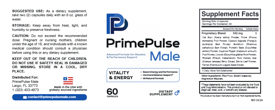 PrimePulse Male Label